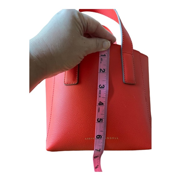 Loeffler Randall Ribbon Mini Leather Shopper Persimmon Red Convertible Crossbody - Picture 16 of 16